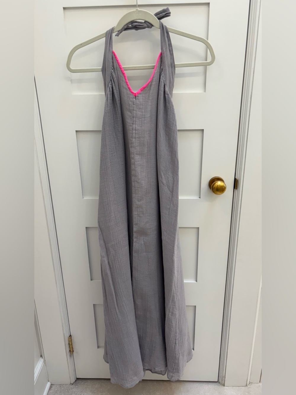 Surf Bazaar halter neck maxi gauze beach coverup/dress